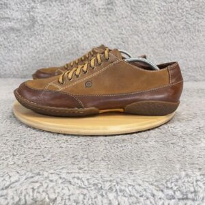 Born Grippers Shoes Mens Size 10.5 Brown Leather Casual Lace Up Sneakers Comfort